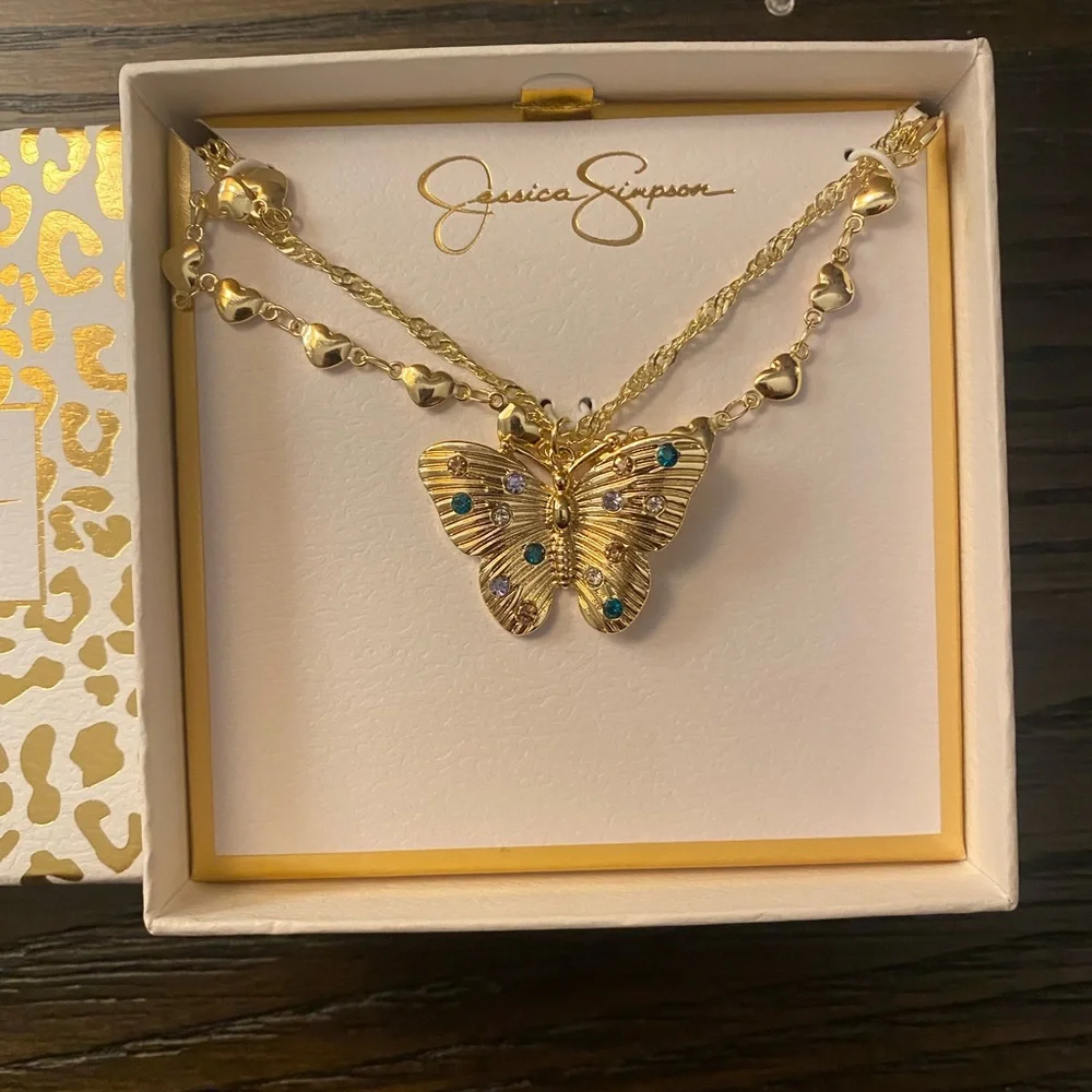 NEW Jessica Simpson butterfly necklace